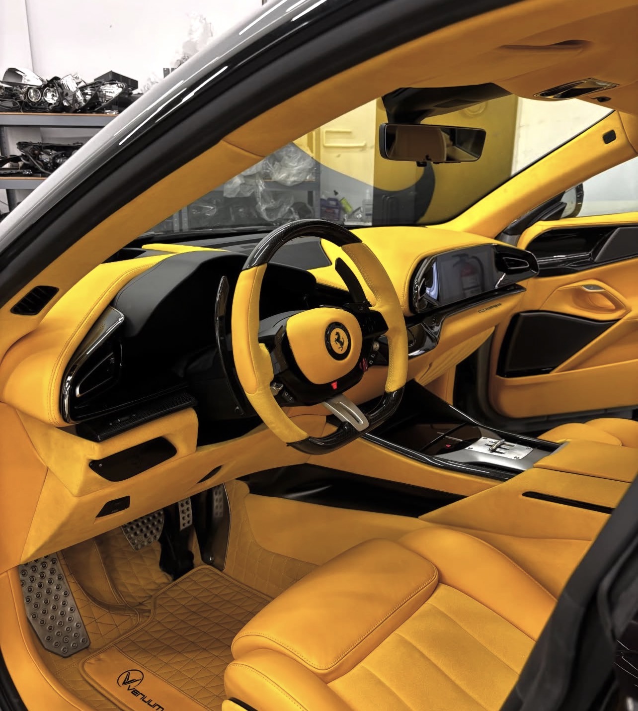 Ferrari yellow interior